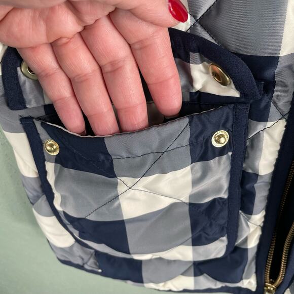 J. Crew Quilted Puffer Vest Women's XS Petite Excursion Buffalo Plaid Check Down - Picture 4 of 9